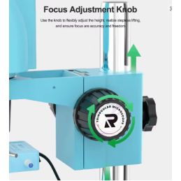 RELIFE RL-M6T Pro B11 – Trinokulares HD Stereo-Mikroskop 6,5X–65X Zoom mit LED-Ringlicht für Handy-Reparatur