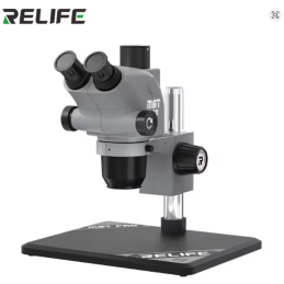 RELIFE RL-M6T Pro B11 – Trinokulares HD Stereo-Mikroskop 6,5X–65X Zoom mit LED-Ringlicht für Handy-Reparatur