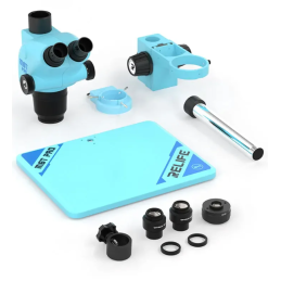 RELIFE RL-M6T Pro B11 – Trinokulares HD Stereo-Mikroskop 6,5X–65X Zoom mit LED-Ringlicht für Handy-Reparatur
