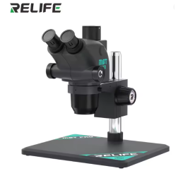 RELIFE RL-M6T Pro B11 – Trinokulares HD Stereo-Mikroskop 6,5X–65X Zoom mit LED-Ringlicht für Handy-Reparatur