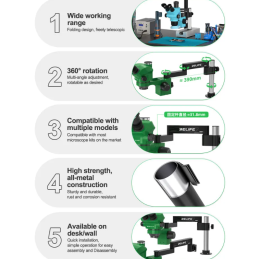 RELIFE MS1 – Faltbarer Mikroskoparmständer | 360° Drehbar, platzsparend & universell für Handy-Reparatur