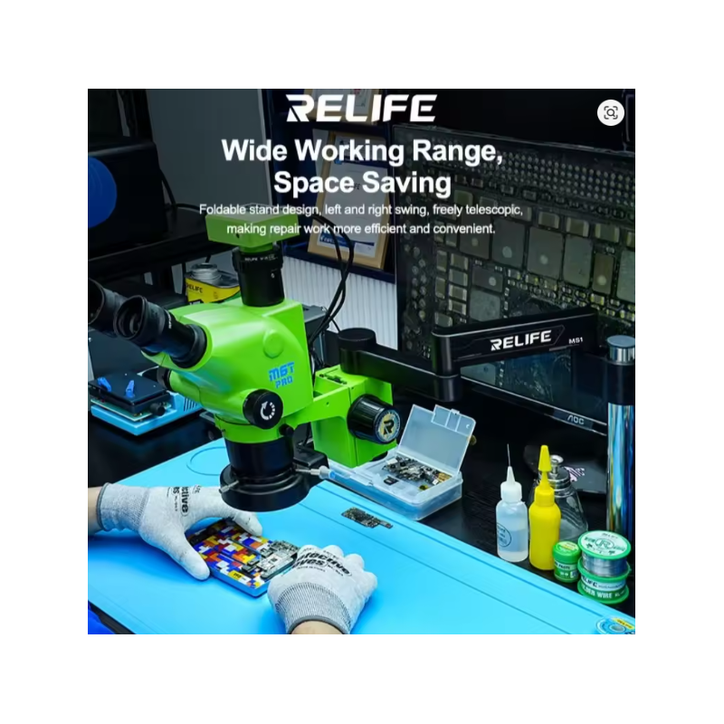 RELIFE RL-M6T Pro-B11 Trinokular HD Stereo Mikroskop mit RELIFE MS1 – Faltbarer Mikroskoparmständer RELIFE RL-M6T Pro-B11 Trinokular HD Stereo Mikroskop mit RELIFE MS1 – Faltbarer Mikroskoparmständer