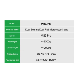 RELIFE MS2 Pro – Doppellager-Mikroskopständer | 360° Rotation, Doppelstangen-Design, Universell kompatibel