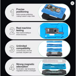 RELIFE RL-601T 26-in-1 Reballing-Set | iPhone X–16 Pro Max Middle Layer Board Plant Tin Plattform mit 3D-BGA-Schablonen
