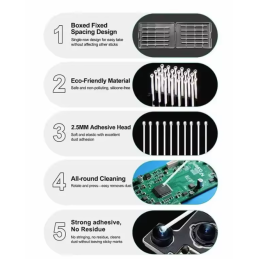 Relife RL-094A ESD-Kamera Reinigungsstick 2,5 mm Kleberkopf 10 Stk. - Ersatzteile Reinigung klebender Staubstick 360°