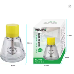 RELIFE RL-055 Lösungsmittelflasche aus Glas (Presskopf, Metall-Saugrohr, Kupferkern)