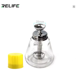 RELIFE RL-055 Lösungsmittelflasche aus Glas (Presskopf, Metall-Saugrohr, Kupferkern)