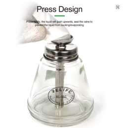 RELIFE RL-055 Lösungsmittelflasche aus Glas (Presskopf, Metall-Saugrohr, Kupferkern)