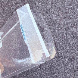 Nur nach Anfrage! Faltschachtel für Handyhüllen mit Einstecklaschen und Euroloch-Aufhängung Transparent individuell bedrucken