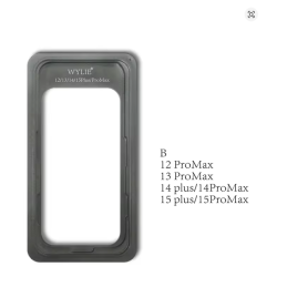 WYLIE Bildschirmkleberform Set für iPhone 12-16 Serie, antihaftbeschichtet, einfache Reinigung, präzise Stützrahmenform