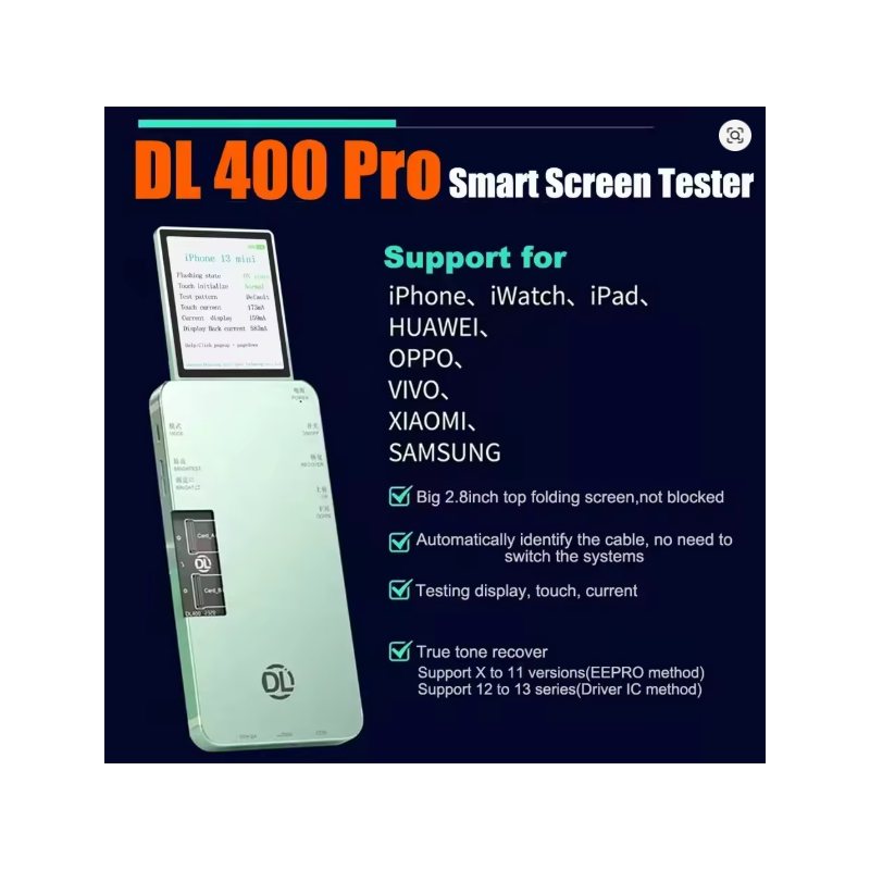 DL400 Pro Display Tester 8-in-1 Multifunktion – Für iPhone / iPad / iWatch / Samsung / Huawei / Xiaomi – True Tone Reparatur
