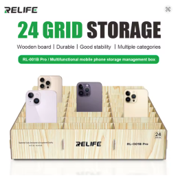 RELIFE RL-001B Pro Holz-Aufbewahrungsbox mit 24 Fächern