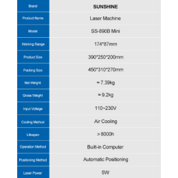 SUNSHINE SS-890B MINI Lasermaschine – Für iPhone X–17 Serie, Backcover, Display, Kleber- und Rahmenentfernung, Gravur
