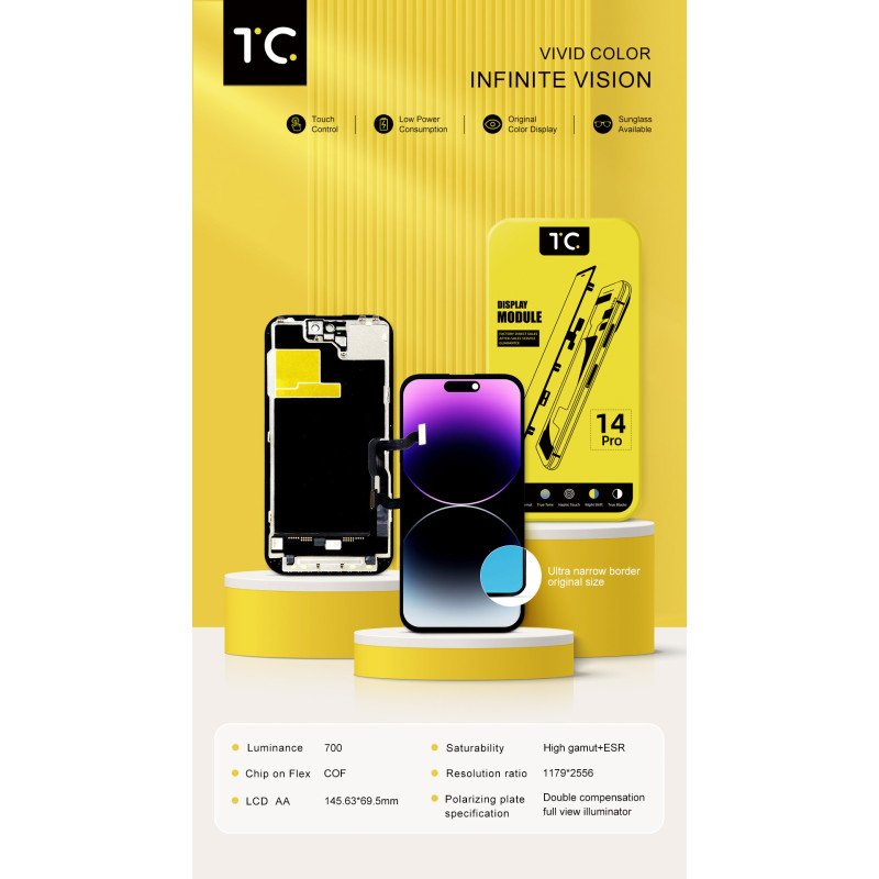 TC FHD COF Incell Display für iPhone 14 Pro - 120 Hz