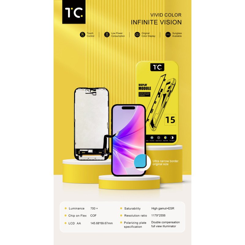 TC FHD COF Incell Display für iPhone 15