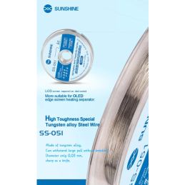 SUNSHINE SS-051 LCD Separation Wire Draht für Display und OCA Trennung – 0,03 mm Trenn-Draht aus Wolframlegierung, 100 m