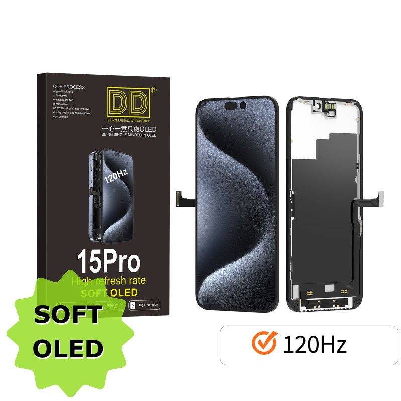 DD Soft OLED Display für iPhone 15 Pro - 120 Hz
