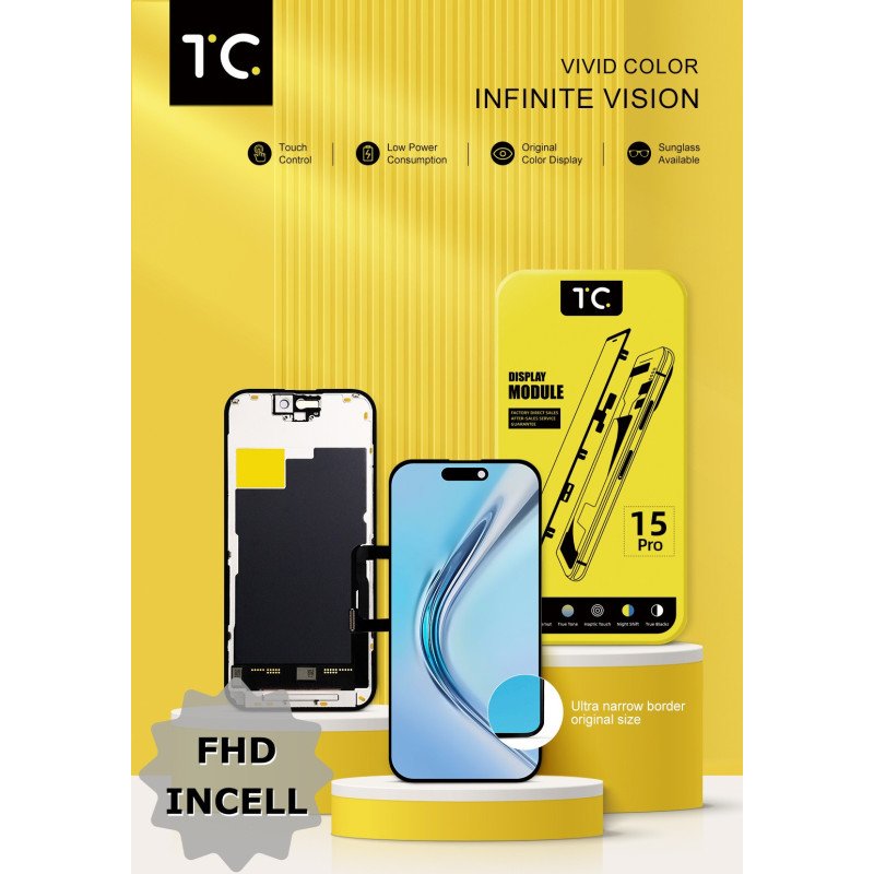 TC FHD COF Incell Display für iPhone 15 Pro - 120 Hz