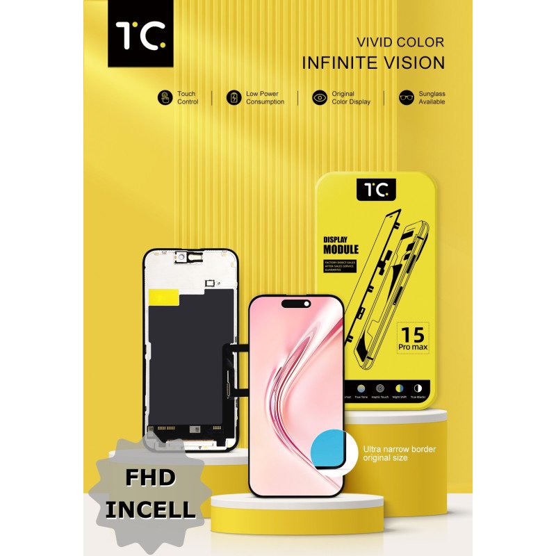 TC FHD COF Incell Display für iPhone 15 Pro Max - 120 Hz