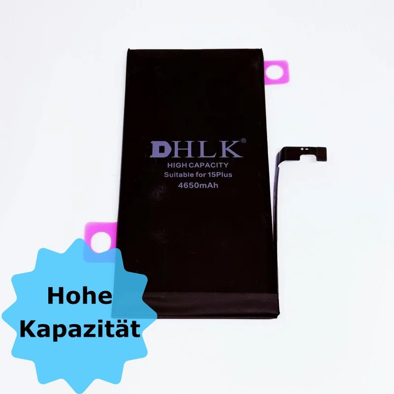 DHLK Akku für iPhone 15 Plus,  4.650mAh (hohe Kapazität)