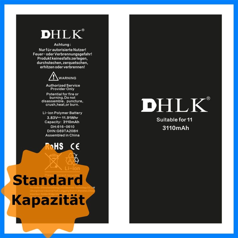 DHLK Akku für iPhone 11 3.110mAh (normale/standard Kapazität)