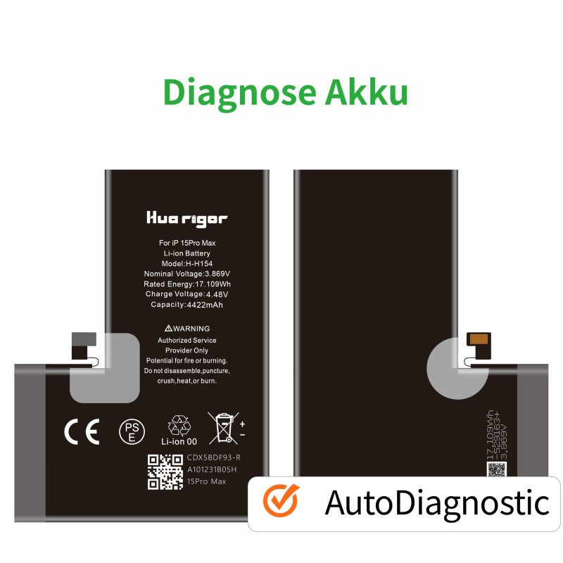 Auto Diagnostic Non Popup Akku für iPhone 15 Pro Max Ohne Fehlermeldung