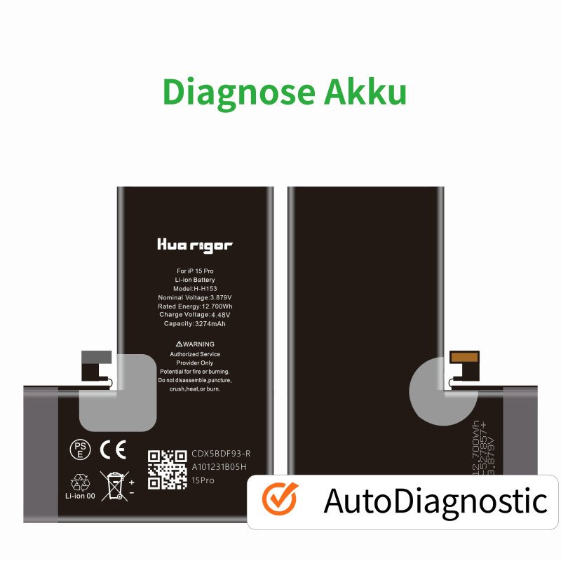 Auto Diagnostic Non Popup Akku für iPhone 15 Pro Ohne Fehlermeldung
