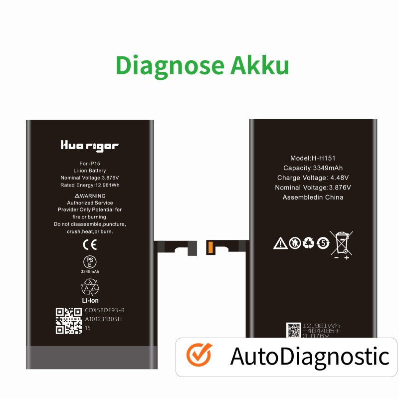 Auto Diagnostic Non Popup Akku für iPhone 15 Ohne Fehlermeldung
