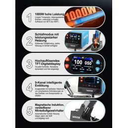 QUICK M7 Schnellheiz-Lötstation 1000W mit LCD-Display 220 V