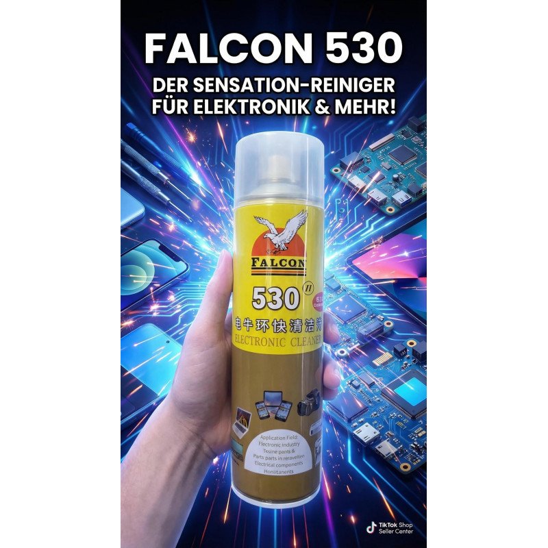 24* Falcon530 Reiniger Contact Cleaner Spray 550ml + Sunshine Tuch / Wipe 400 Stk.
