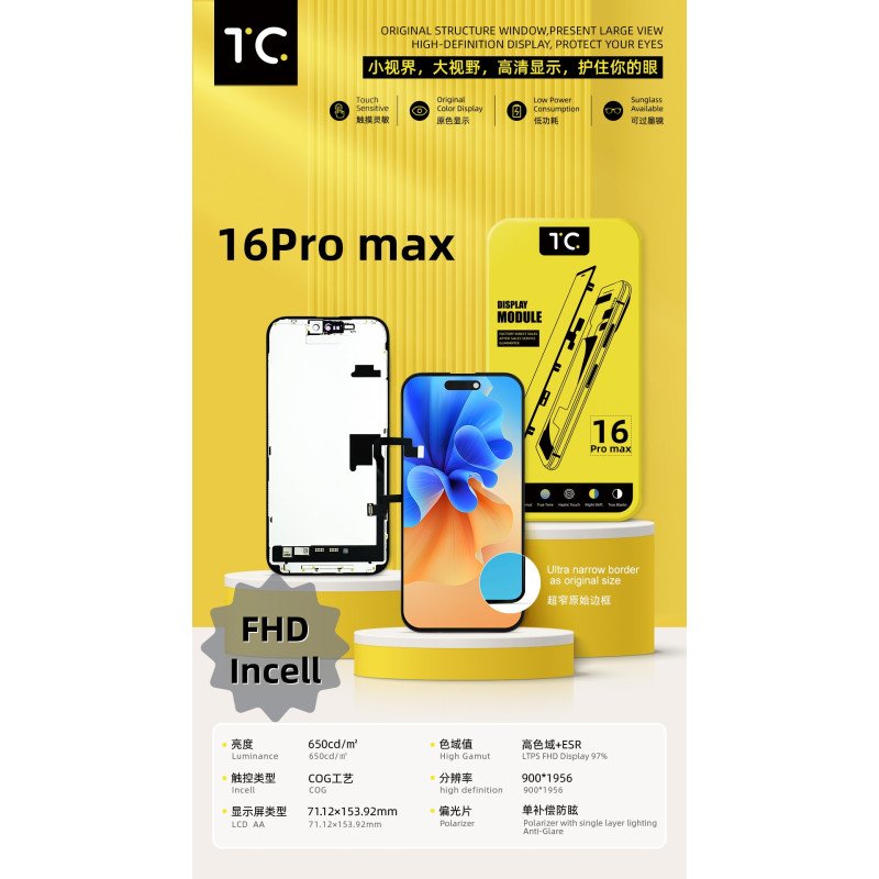 TC FHD Incell Display für iPhone 16 Pro Max