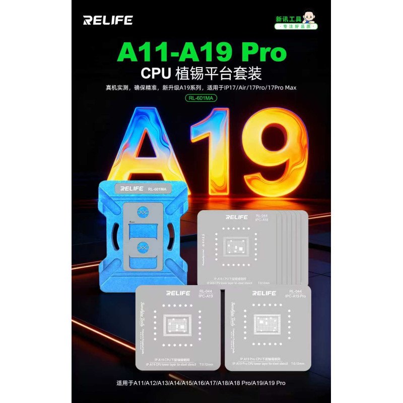 RELIFE RL-044 Chip-Reballing Schablone für A19 iPhone 17