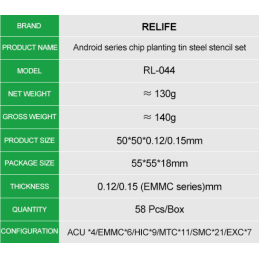 RELIFE RL-044 Chip-Reballing Schablone für A19 Pro iPhone 17 / 17 Pro / 17 Pro Max / Air / iPad mini 8