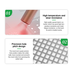 RELIFE RL-044 Chip-Reballing Schablone für A19 Pro iPhone 17 / 17 Pro / 17 Pro Max / Air / iPad mini 8