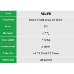 Relife TX1 Screw Drill Drill Set for Damaged Festive Solid Rusty Screws