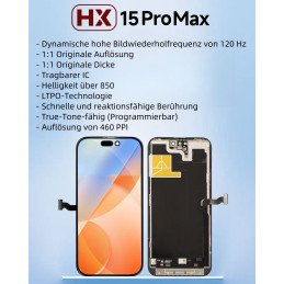 HX Soft OLED Display für iPhone 15 Pro Max - 120 Hz