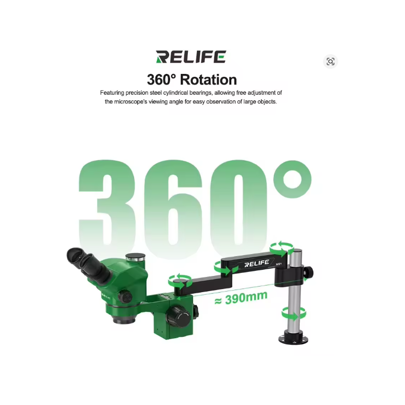 RELIFE RL-M6T Pro-B11 Trinokular HD Stereo Mikroskop mit RELIFE MS1 – Faltbarer Mikroskoparmständer