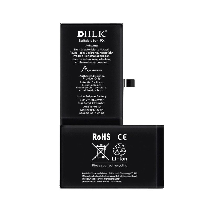 DHLK Akku für iPhone X, 2.716mAh (normale/standard Kapazität)