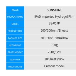 Hydrogel Schutzfolie SS-057P für Tablet