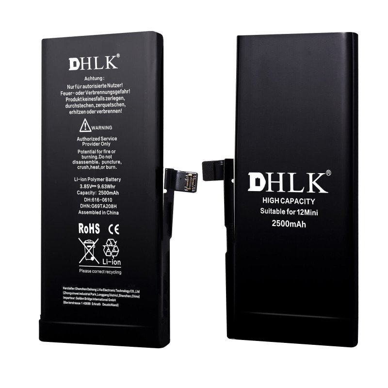 DHLK Akku für iPhone 12 Mini 2.500mAh (hohe Kapazität)