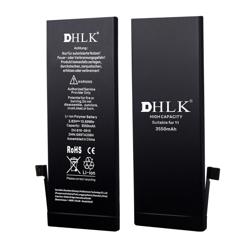 DHLK Akku für iPhone 11, 3.550mAh (hohe Kapazität)