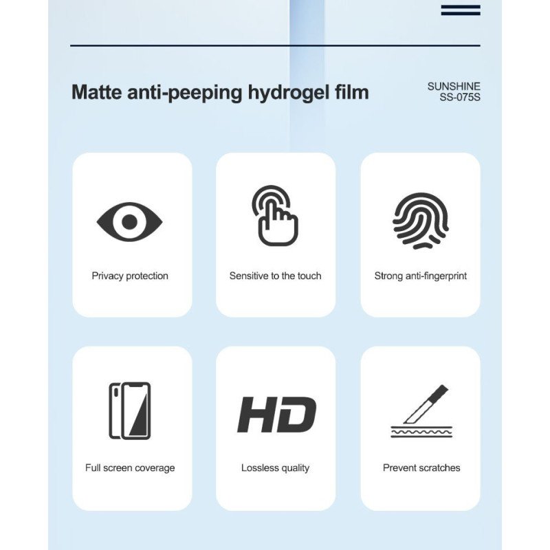 Hydrogel Schutzfolie SS-057S privacy film 50 Stk.