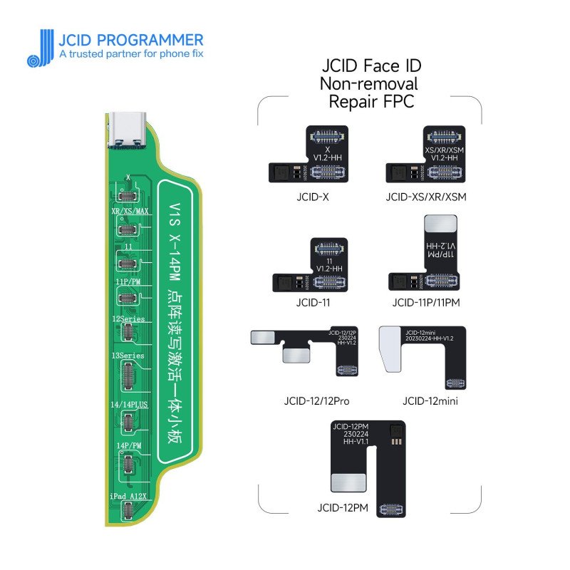 JCID Face ID Tag-on Flex iPhone 12 Pro Max / Dot Matrix Flex 12 Mini und iPhone 13, iPhone 14 Serie