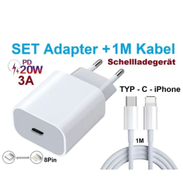 Power Adapter 20W mit Ladekable C-lightning 1M