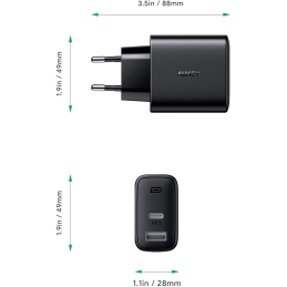 AUKEY 32W 2-Port PD Wall Charger Adapter Ladegerät PA-F3S
