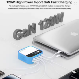 RELIFE Q2 120W 8 Port GaN Ladegerät Dual PD/Dual QC/SCP