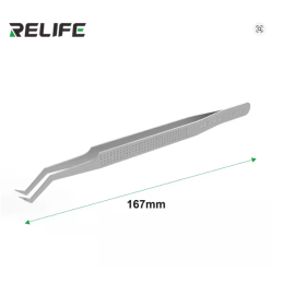 RELIFE ST-20L Präzisions Pinzette mit gebogenen Spitzen – Hohe Härte, Anti-Verformung, ideal für Motherboard & IC-Reparaturen