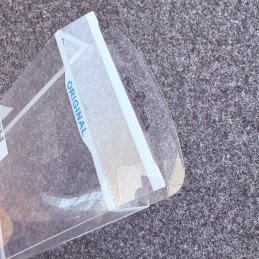 Nur nach Anfrage! Faltschachtel für Handyhüllen mit Einstecklaschen und Euroloch-Aufhängung Transparent individuell bedrucken