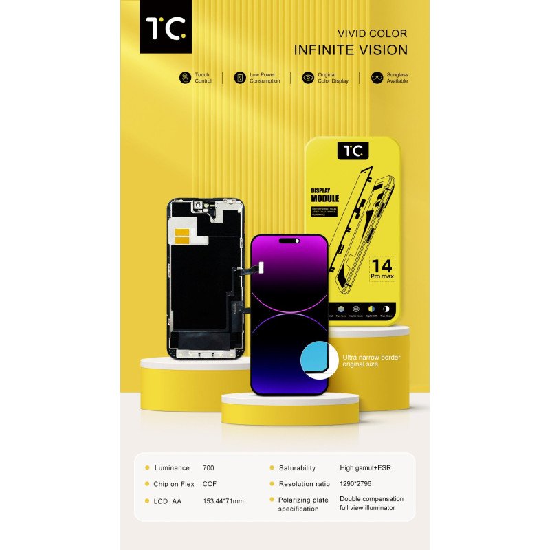 TC FHD COF Incell Display für iPhone 15 Pro - 120 Hz