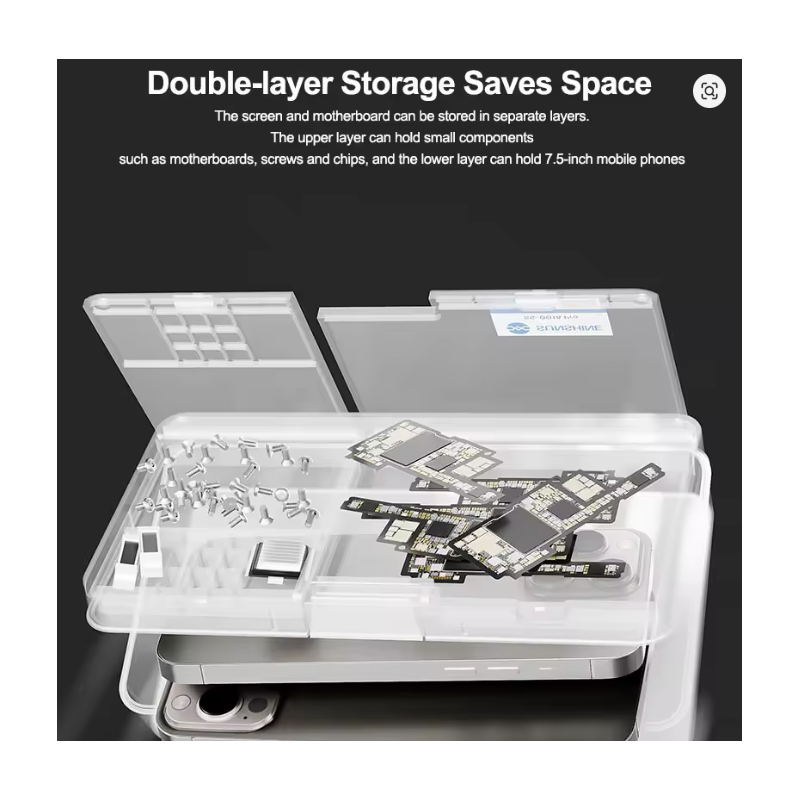 SUNSHINE SS-001A Pro Doppelschicht-Aufbewahrungsbox – Multifunktionale Sortierbox für Smartphones, Motherboards, Schrauben usw.